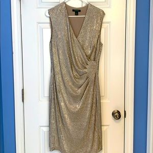 EUC Shimmery Gold Cocktail Dress - Size 12